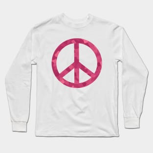 Peace Sign Raspberry Sorbet Long Sleeve T-Shirt